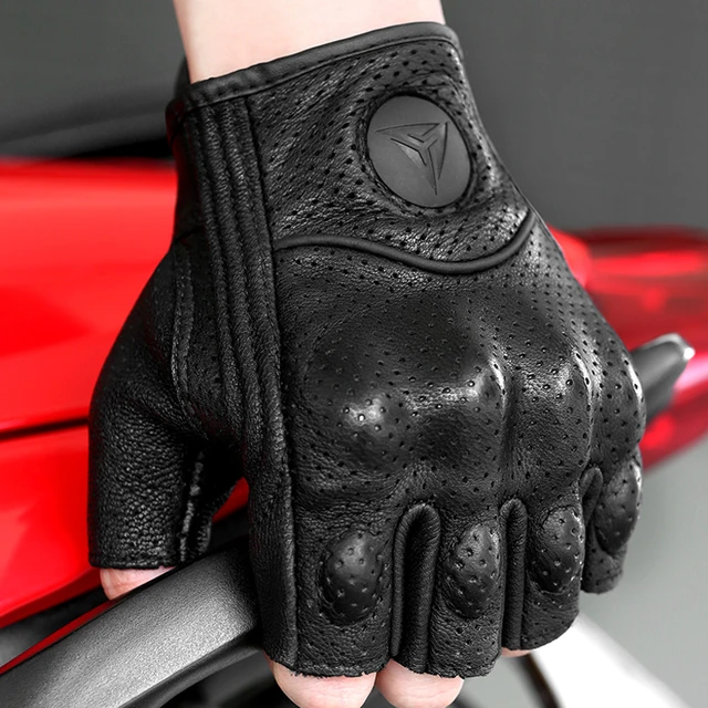 Für BMW Motorrad Handschuhe Leder Komfortable Atmungs Halbe Finger