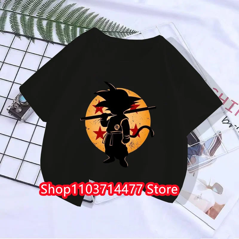 Dragon Ball Children T-Shirt Kawaii T Shirt Bandai Anime Cartoons Children Casual Clothes Tee Shirt Kid Girl Boy Fashion Y2K Top