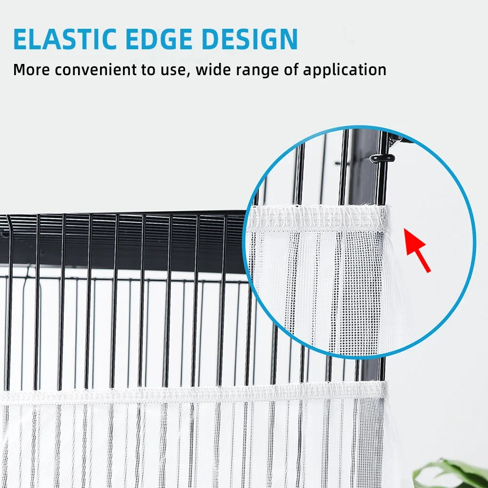 Nylon Mesh Bird Cage Cover Shell Skirt Net Easy Cleaning Seed Catcher Guard Bird Cage Accessories Airy Mesh Parrot Net bird cage cover bird cage accessories bird cage small animal cage protection supplies