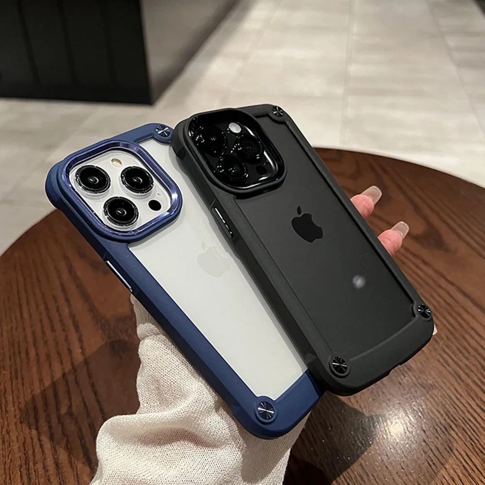 Luxury Clear Armor Shockproof Acrylic Hard Case for iphone 15 14