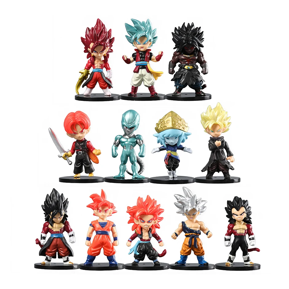 ドラゴンボールGT フィギュアセットSS4 Goku Trunks Gogeta Dragon Ball GT Super Saiyan 4 Gogeta Collectible PVC Figure