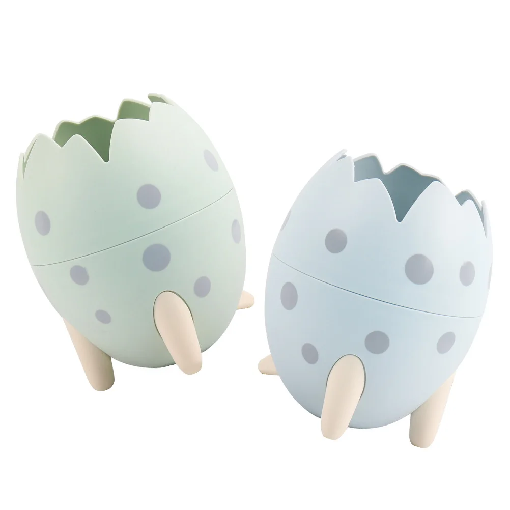 

2 Pcs Plastic Pencil Organizer Pen Holder Cartoon Dinosaur Egg Shape Pens Organizer