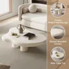 Cute Cream White Coffee Table - Cloud Design, 4 Legs, Small Sofa End Table for Living Room 4