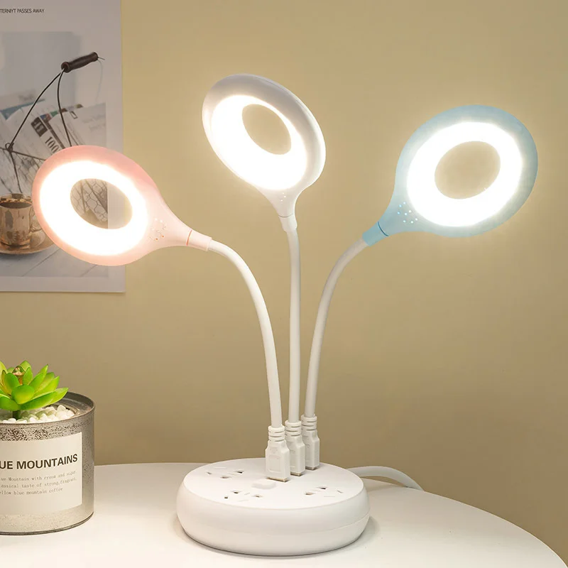 Портативная лампа с прямым USB-разъемом, прикроватный светильник для общежития, лампа для защиты глаз, для чтения для студентов и учебников, ночник, 1 шт.