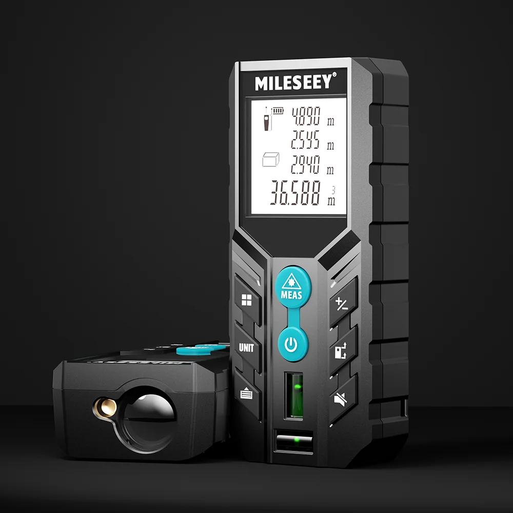 Laser Distance Meter Mileseey D2 Laser Distance Meter 40m/120m Rangefinder Rechargeable Angle Optional Ft/M Unit With Leveling Bubble Measure Tools