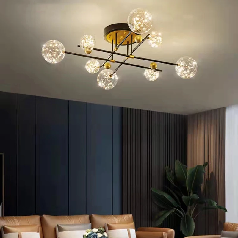 

Transparent Glass Bubble Parlor Chandeliers New Style Bedroom Lamp Dining Room Lighting Fixtures Drop Shipping