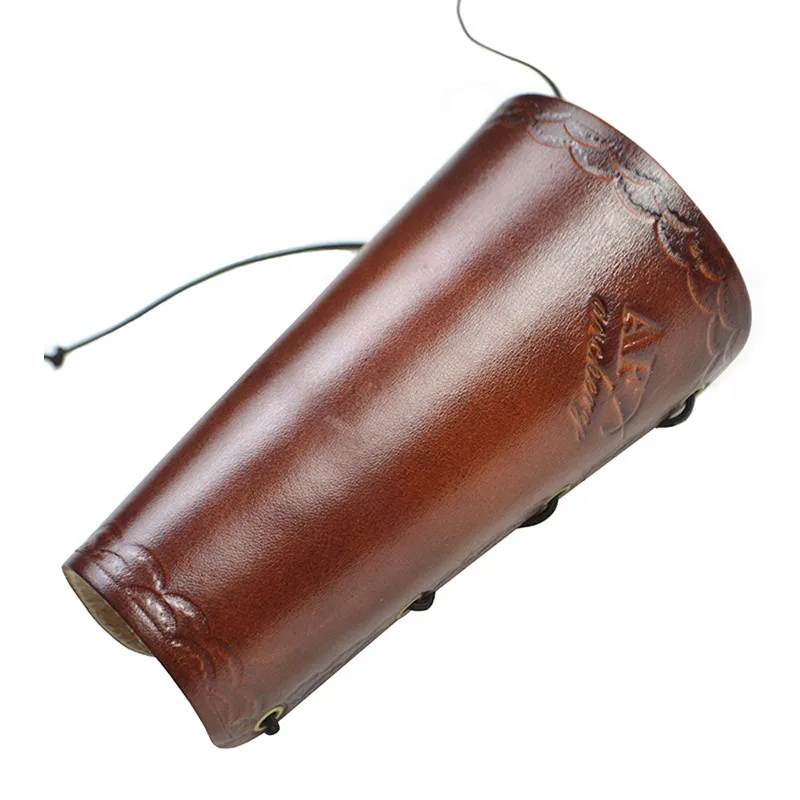 

Traditional Cow Leather Arm Guard Protector, Pull Bow Protect Arm, Accessory for Shooting, Hunting, Archery, Brown, Black