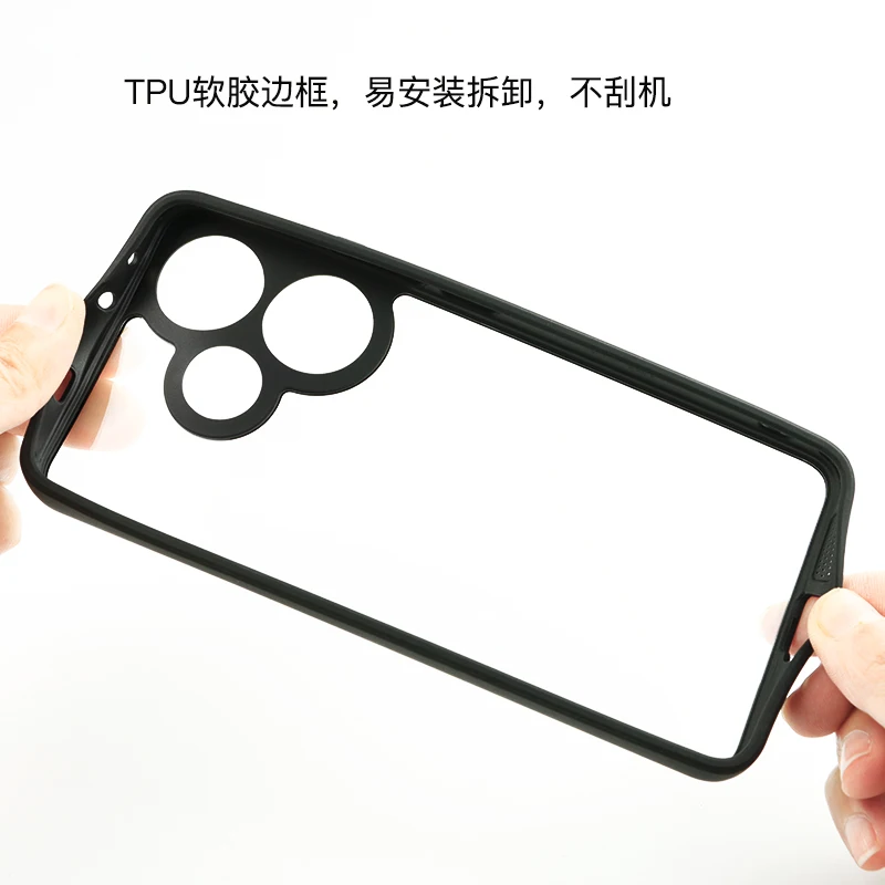 Sleek Black Edge Transparent Shockproof TPU Protective Phone Cover