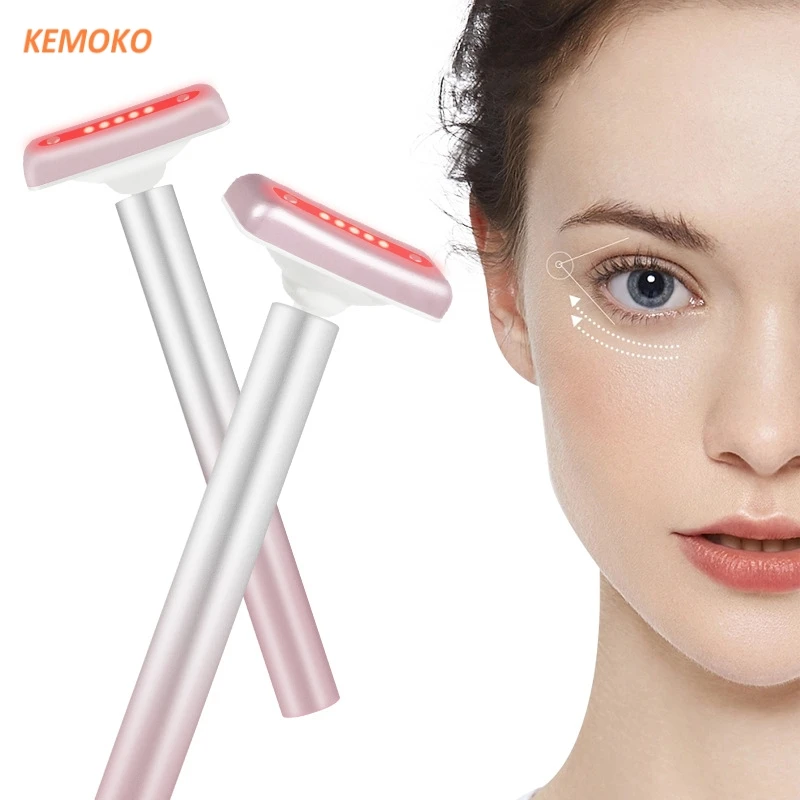 Eye Massager Microcurrent EMS Facial Wand Face Massager Red Ligh Facial Fade Eye Line Magic Dark Circle Wand Therapy Infrared Beauty Device