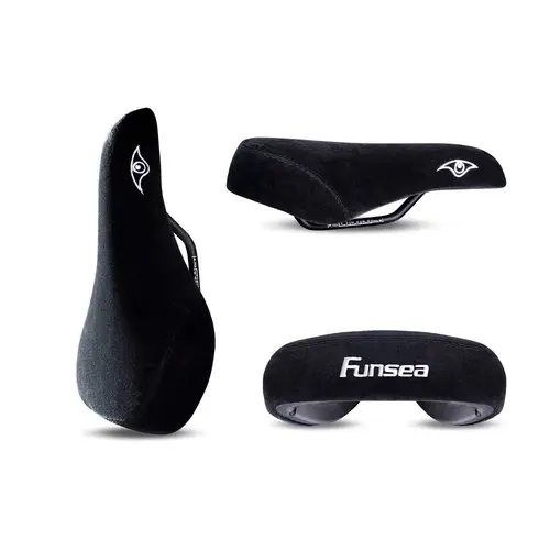 Funsea Bicycle Accessories Saddle for Wheelie Stunt Big BMX Cruiser Bike Seat with Grippy Surface 8mm Steel Rail White Eagle Eye