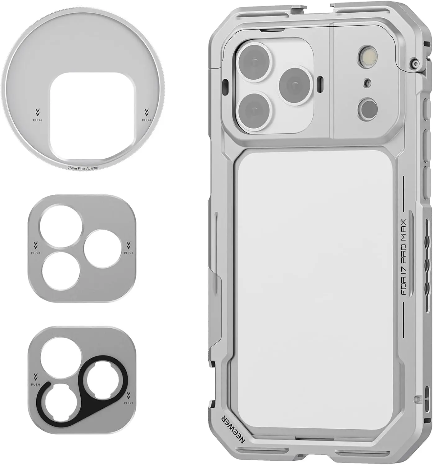 NEEWER Telefoonkooi compatibel met iPhone 17 Pro, Quick Release Video