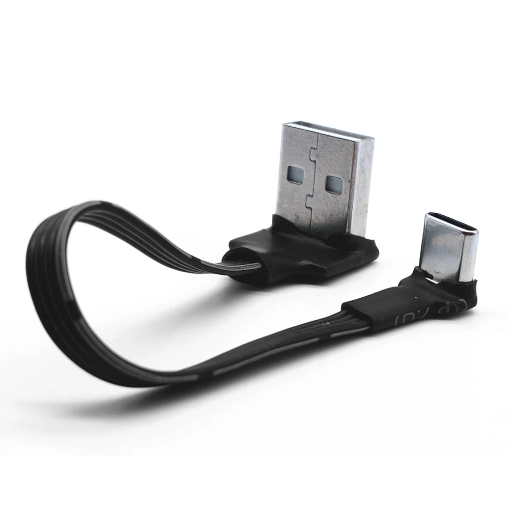 USB-C Type C Male UP Down Angled 90 Degree to USB 2.0 Male Data Cable 0.1m/0.2m/0.5m/1m