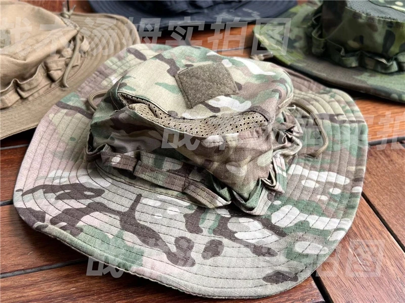 Spring Summer Breathable Mesh Cloth Tactical Round-brimmed Hat MC Multi-terrain CP All-terrain Wolf Brown Cap