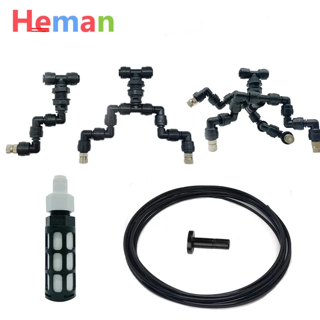 Akvárium Nedvesítő Spray -Tartozékok Esőerdő Tartály Sprinkler, Ködös Hűtő Fúvóka, Végdugó, Cső, Szűrő