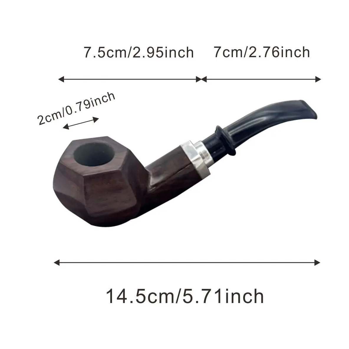 Bent Pipe Ebony Smoking Pipe Solid Wood Filter Wooden 1pcs, tobacco pipe,smoking pipe