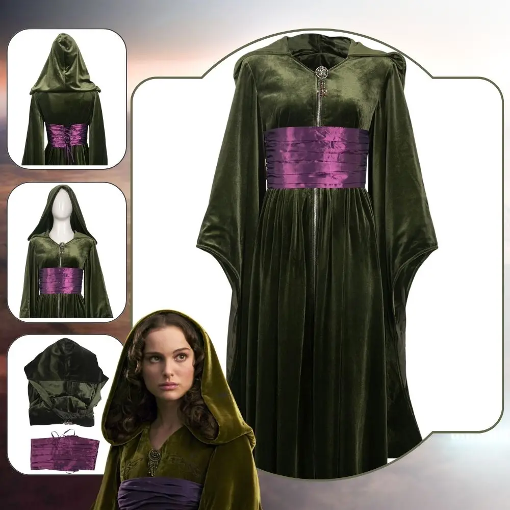 

Padme Cosplay Amidala Movie Space Battle Fantasia Costume Disguise For Female Women Adult Halloween Carnival Roleplay Suit