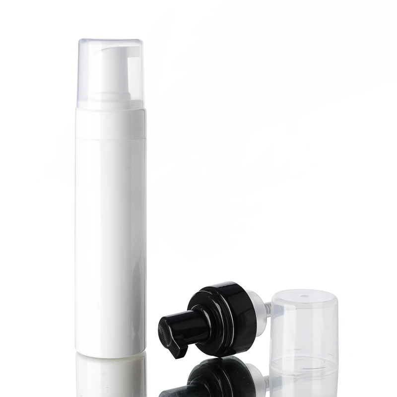 

200ML white clear plastic PET bottle foaming pump facial foam/ soap dispenser/mousse/cleanser lotion emulsion skin care packing
