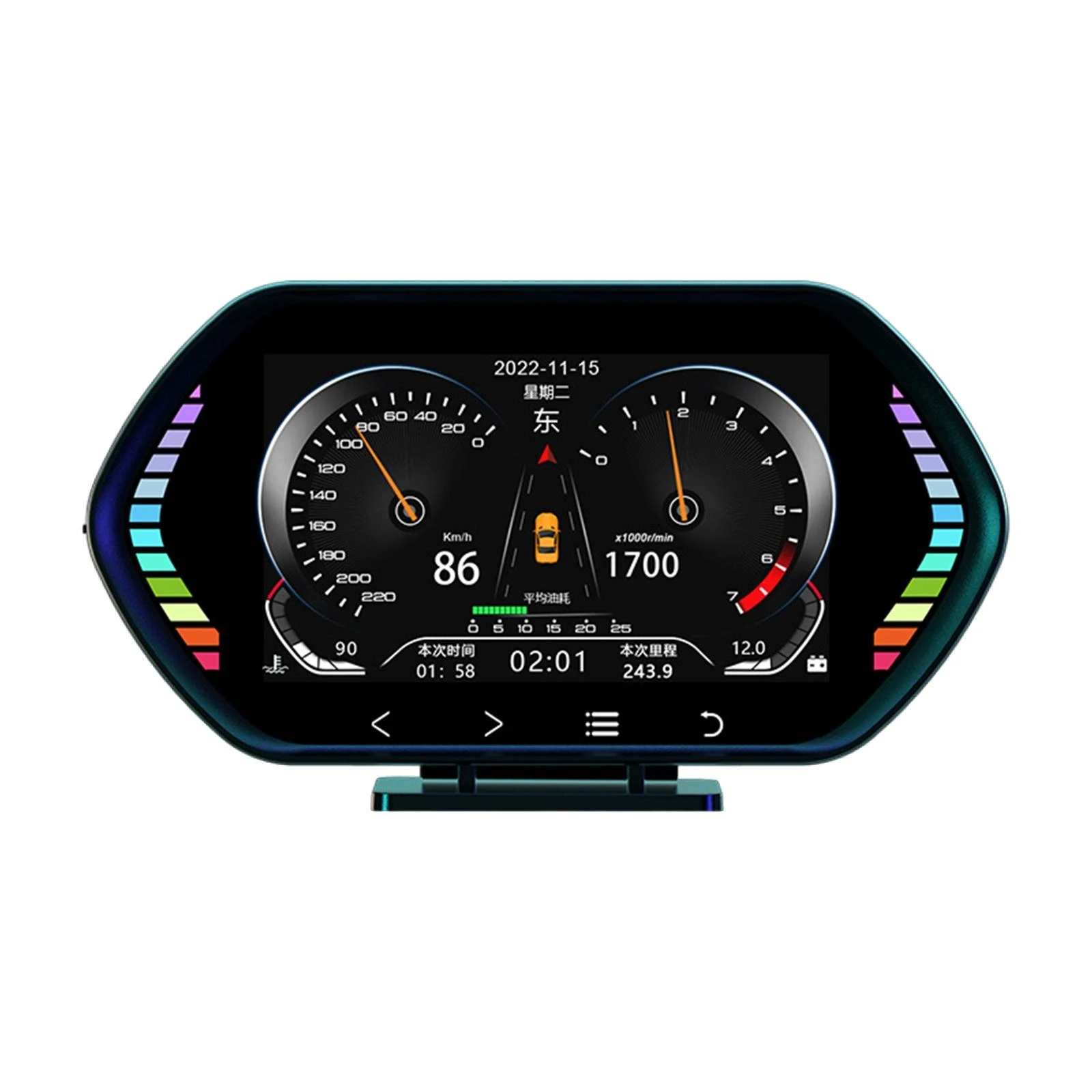 OBD2 Gauge Display with Ambient Light Car HUD Heads up Display for