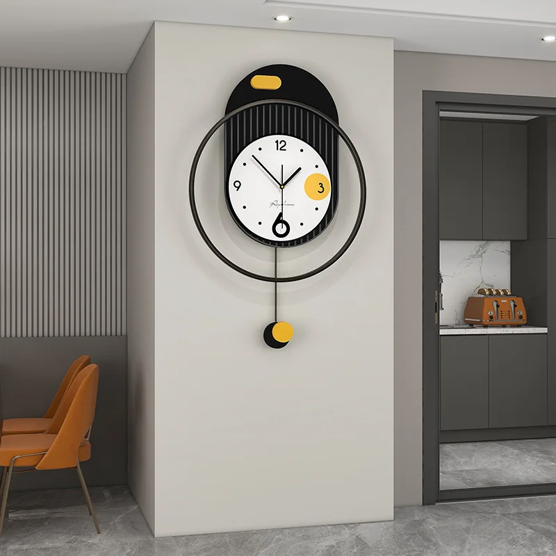 

Black Creative Large Ring Wall Clocks Home Living Room Porch Wall Decor Metal Silent Watch Dining Room Luxury Modern Art Clock