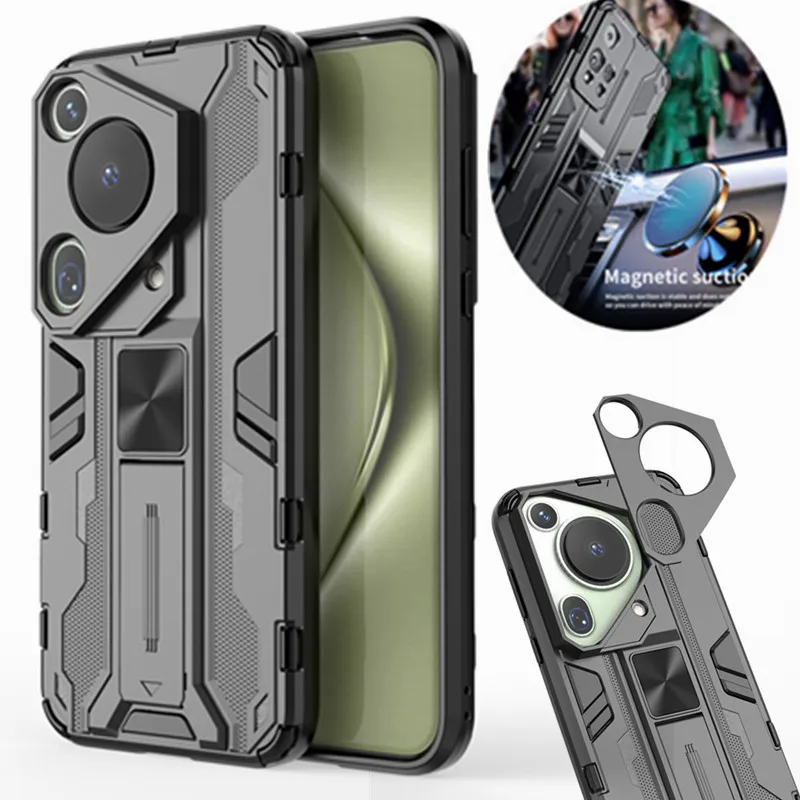 Shockproof Armor Phone Case with Camera Lens Protection and Stand Holder