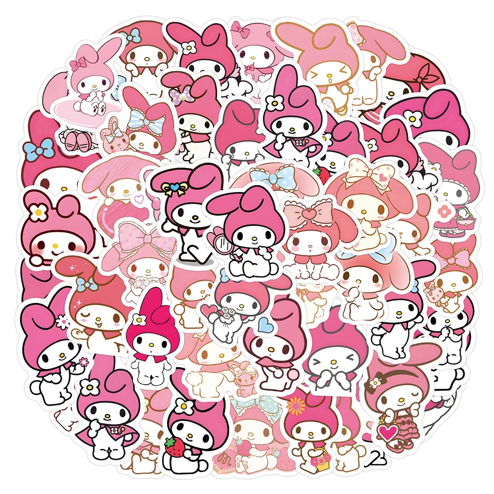 

10/30/60pcs Cute Sanrio Anime My Melody Stickers Kawaii Cartoon Kids Decals Toy Phone Stationery Suitcase Funny Graffiti Sticker