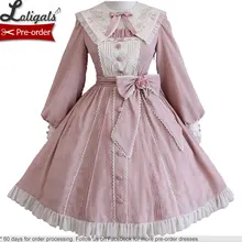 Pre-order ~ Rose wiersz ~ elegancka haftowana sukienka Lolita z długimi rękawami Alice Girl tanie tanio Loligals CN (pochodzenie) Sukienki WOMEN Zestawy POLIESTER kostiumy