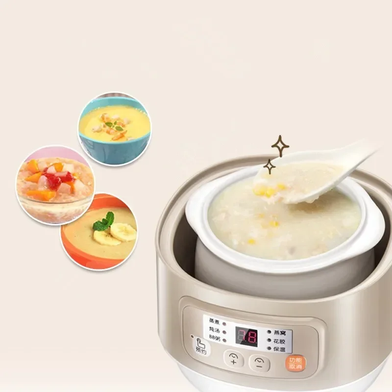 Bear Porridge Pot Baby Food Supplement Soup Birds Nest Electric Stew Pot Water Stew Household Electric Ceramic