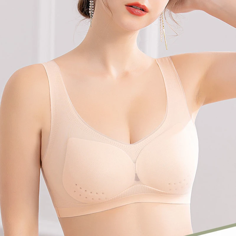 Summer Ultra-thin Ice Silk Seamless Bra Without Steel Ring Anti