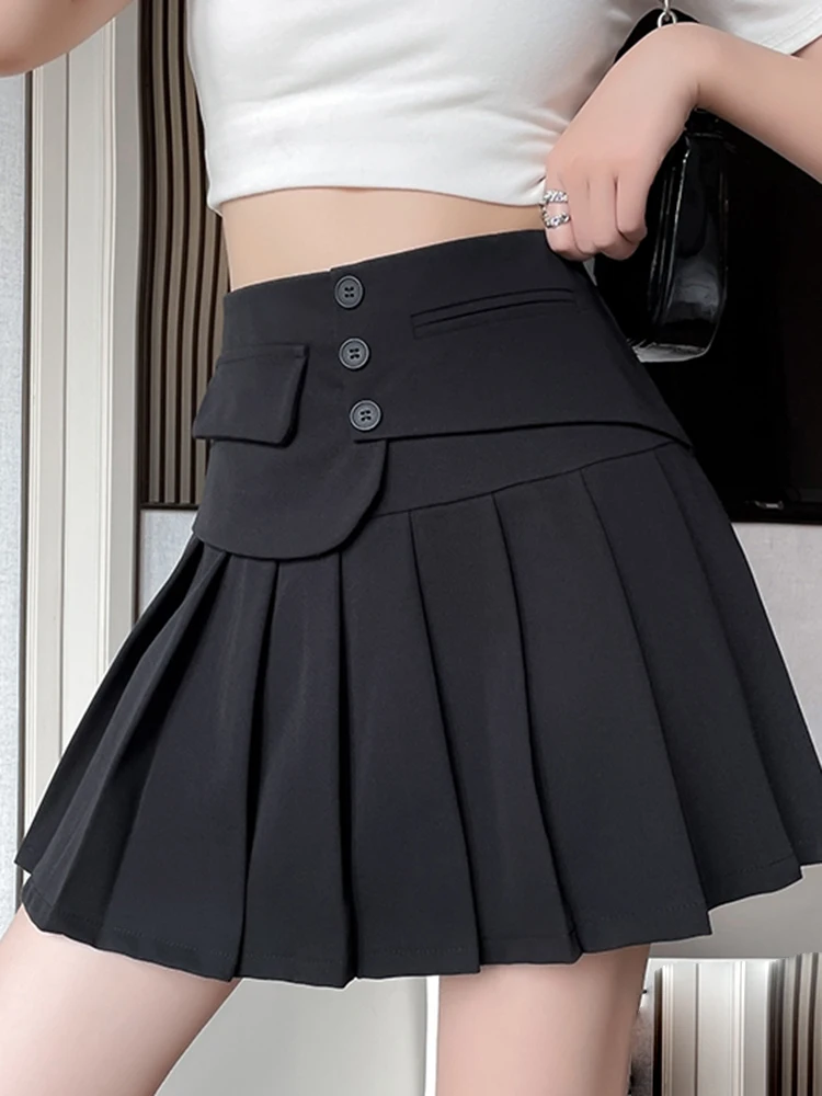 Calardo Pleated Mini Skirt Black-seedfund.vn