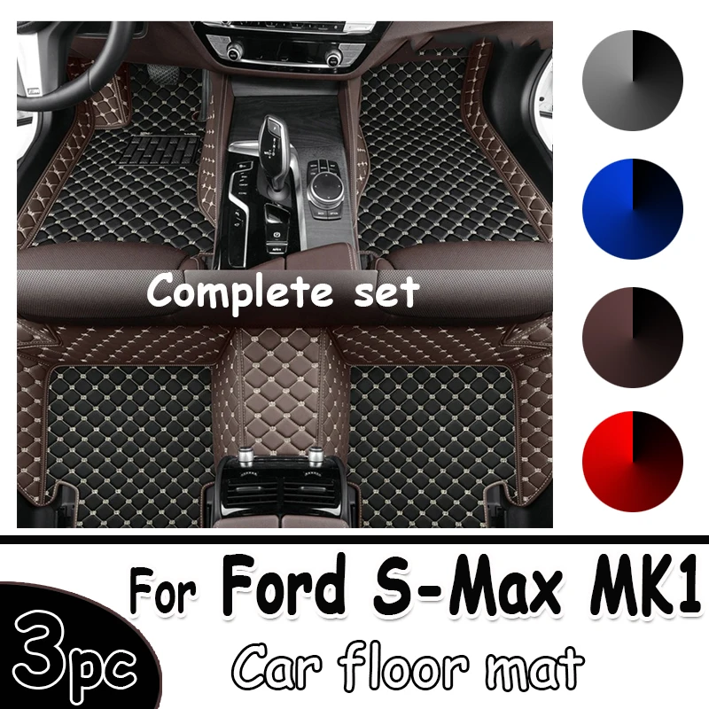 

Car Floor Mats For Ford S-Max MK1 2006~2014 7seat Anti-dirt Pads Full Set Waterproof Floor Mat Non-slip Carpets Car Accessories