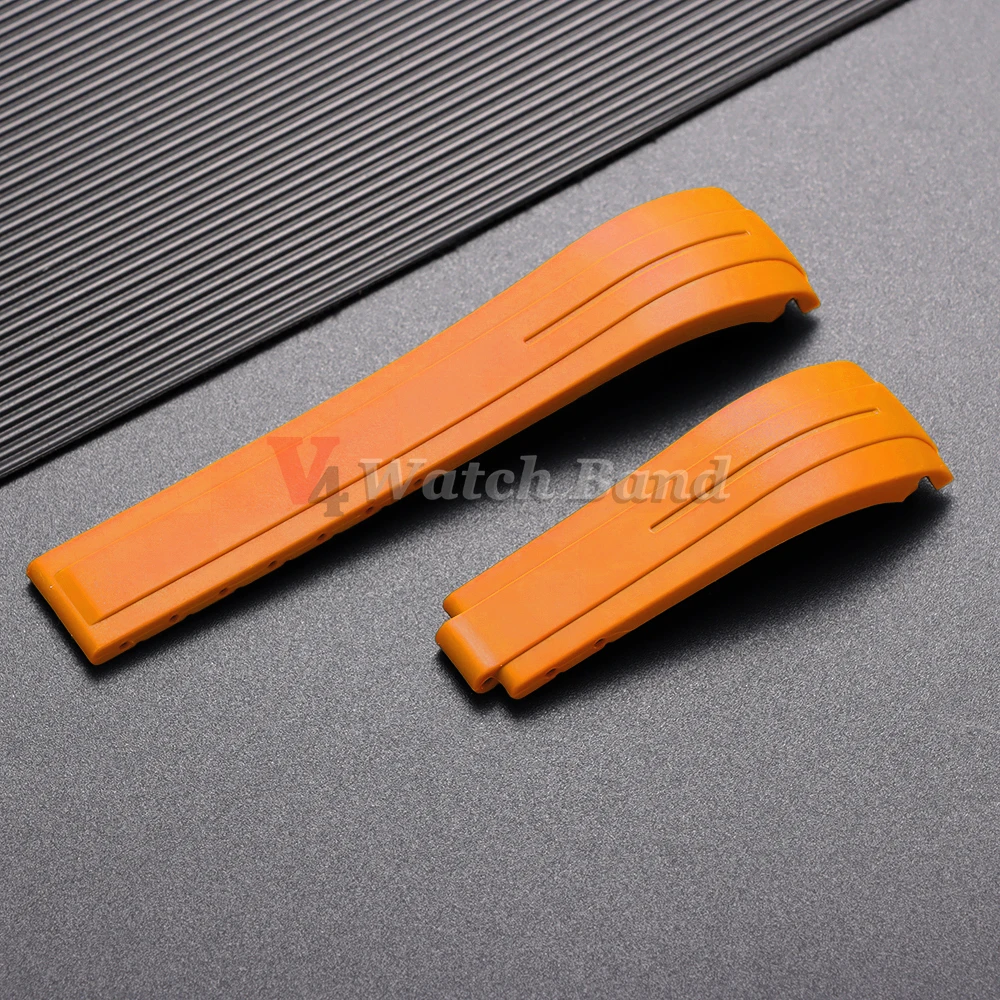 Curved Silicone Rubber Sport Watch Strap Bracelet