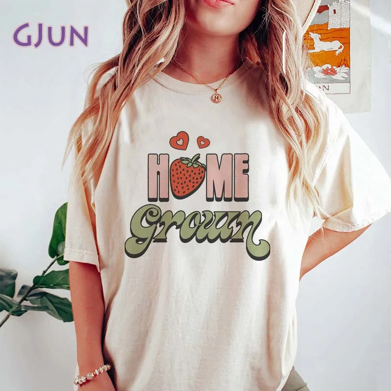 

Women's Cotton T-shirt Fashion Home Grown Graphic T Shirts Summer Short Sleeve Female Tee Tops Woman Tshirt Clothing
