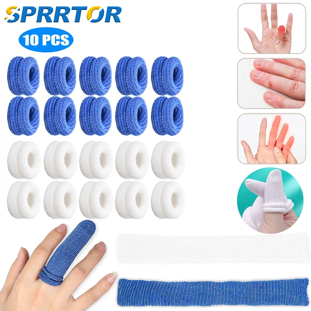 

10Pc Tubular Bandage Dressings Finger Bandage,Finger Toe Cots,Finger Toe Sleeves,Thumb Protector,Fingertips Protective, Cushion