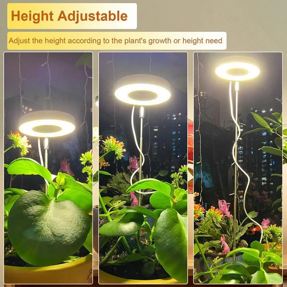 

1/2Pcs Telescopic Grow Light Full Spectrum Desk Growth Lamp 4H/8H/12H Automatic Timer 4 Dimmable Levels Height LED Plant Light