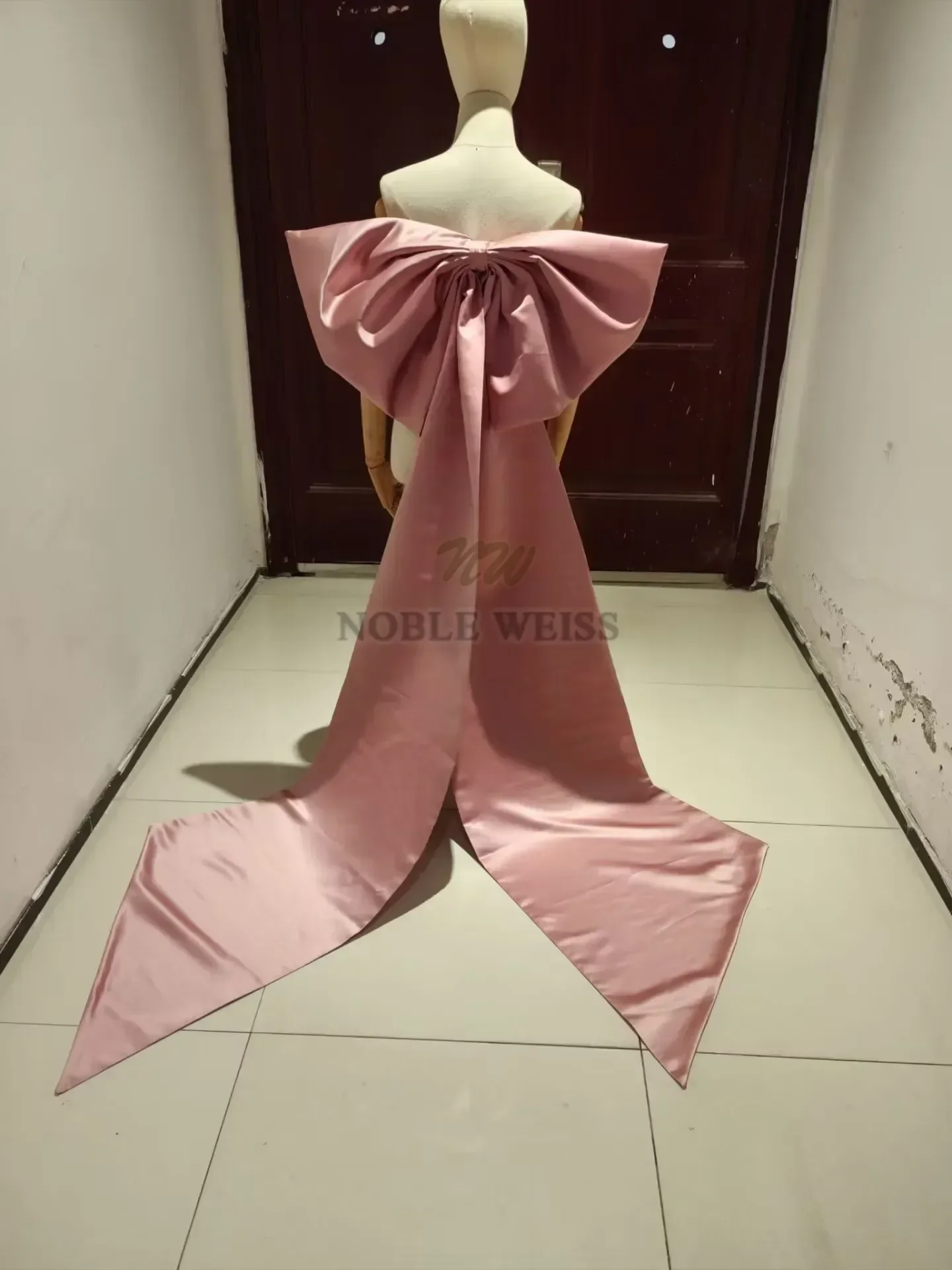 Seperate Satin Big Bow Wedding Dress Knots Removeable Prom Party Dresses Knots Long Drag Customized bridal dress decoration