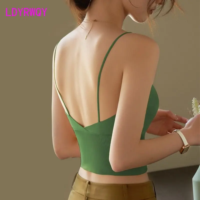 

Yoga suit with chest pad, vest, suspender, women's new style beautiful back, solid color Tanks Camis