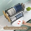 2 Layers Space Saving Dish Drying Rack Countertop Household Large Capacity Dish Storage Holder Kitchen Organizers And Storage 6