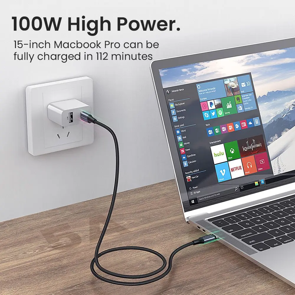 모바일 폰 USB C to USB 타입 C 케이블 PD 100W 고속 충전 케이블 퀵차지 4.0 직각 와이어 90도 데이터 케이블 0.5m/1m/2m
