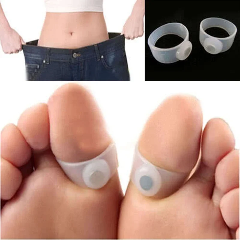 2Pcs/Set Powerful Loss Weight Foot Massage Toe Ring Lose Toe Ring Body Building Slimming Massager Silicon Magnetic Foot Massager