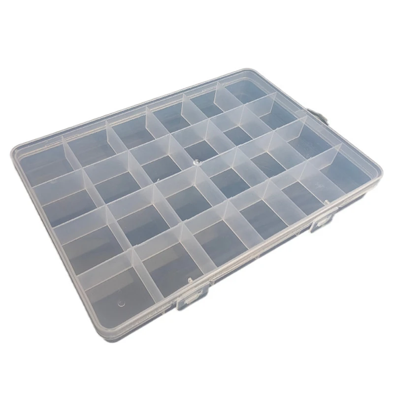 24 Grids Plastic Jewelry Bead Storage for Case Box Container for Pills Herbs Tiny Bead Art DIY Crafts Jewelry 7 slots rectangle plastic jewelry grids compartment plastic storage box earring bead screw holder case for display