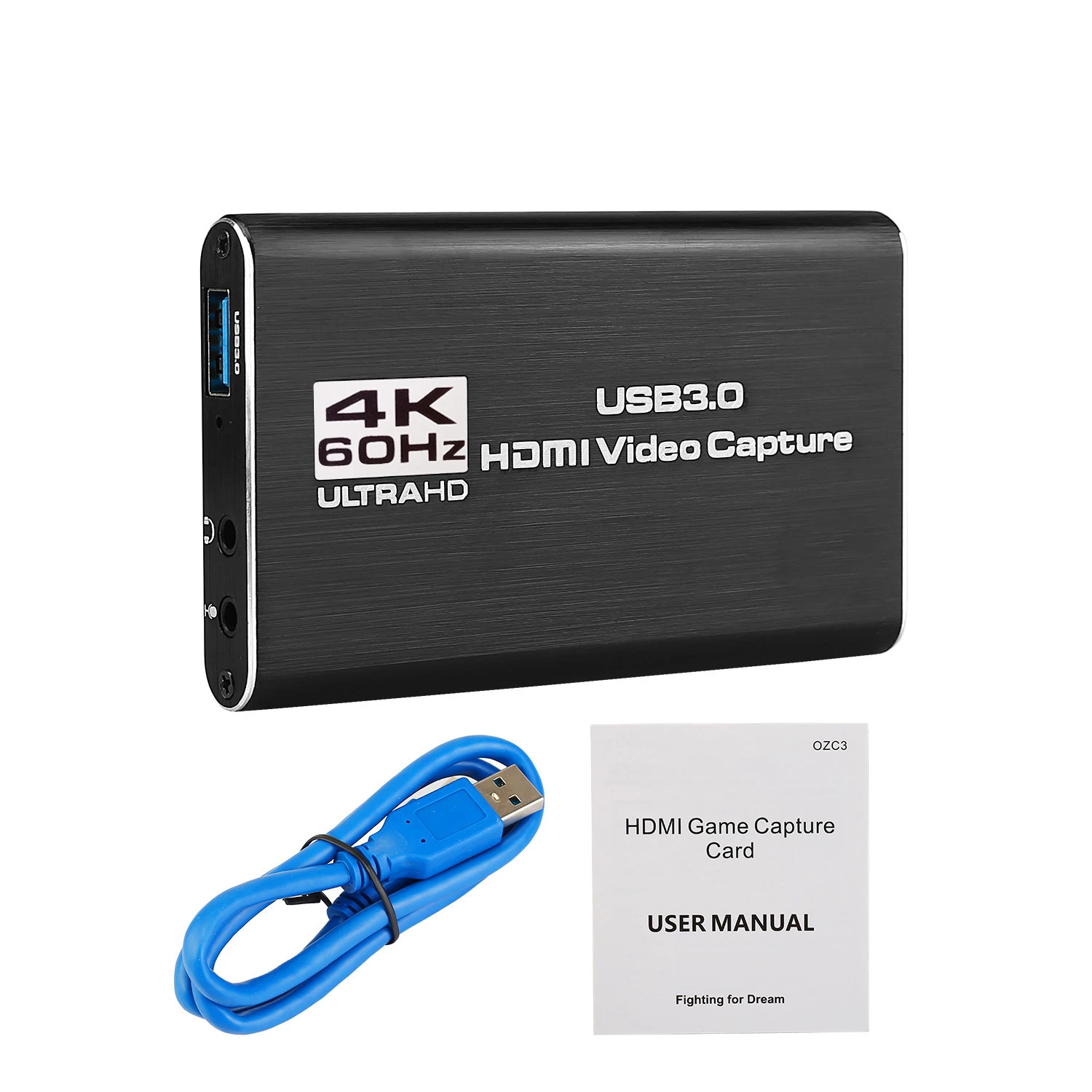 4K HDMI to USB 3.0 Video Capture Card Video Recorder For OBS vMix Wirecast Potplayer VLC Encoder QuickTime Player Live Streaming