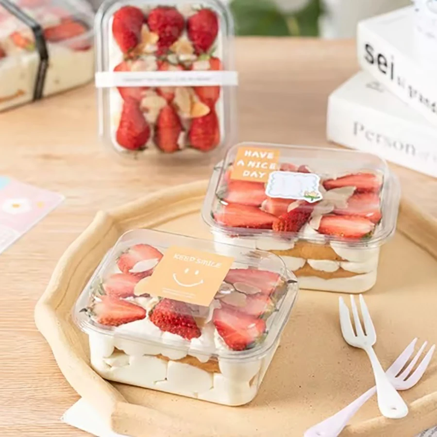 Clear Rectangle Cake Boxes with Lids 6