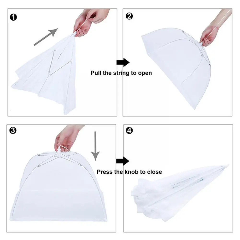 Kitchen Food Cover Foldable Anti Fly Mosquito Mesh Style Outdoor Cover Table Gadgets Tent Kitchen Picnic Dinner Umbre V5I2