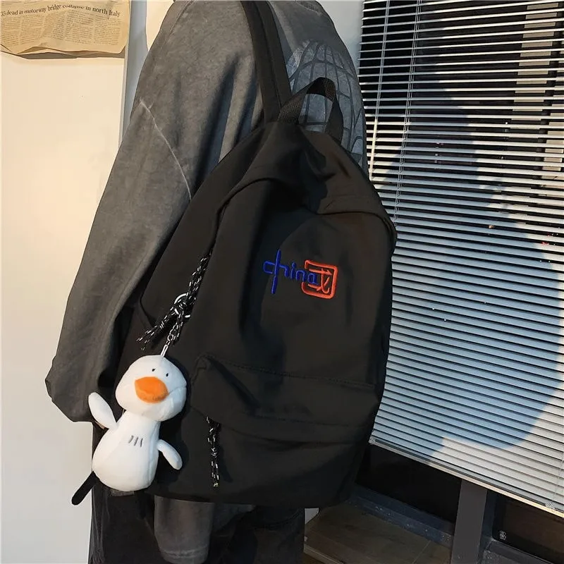 New Arrivals Chinese character embroidery unisex student travel backpack