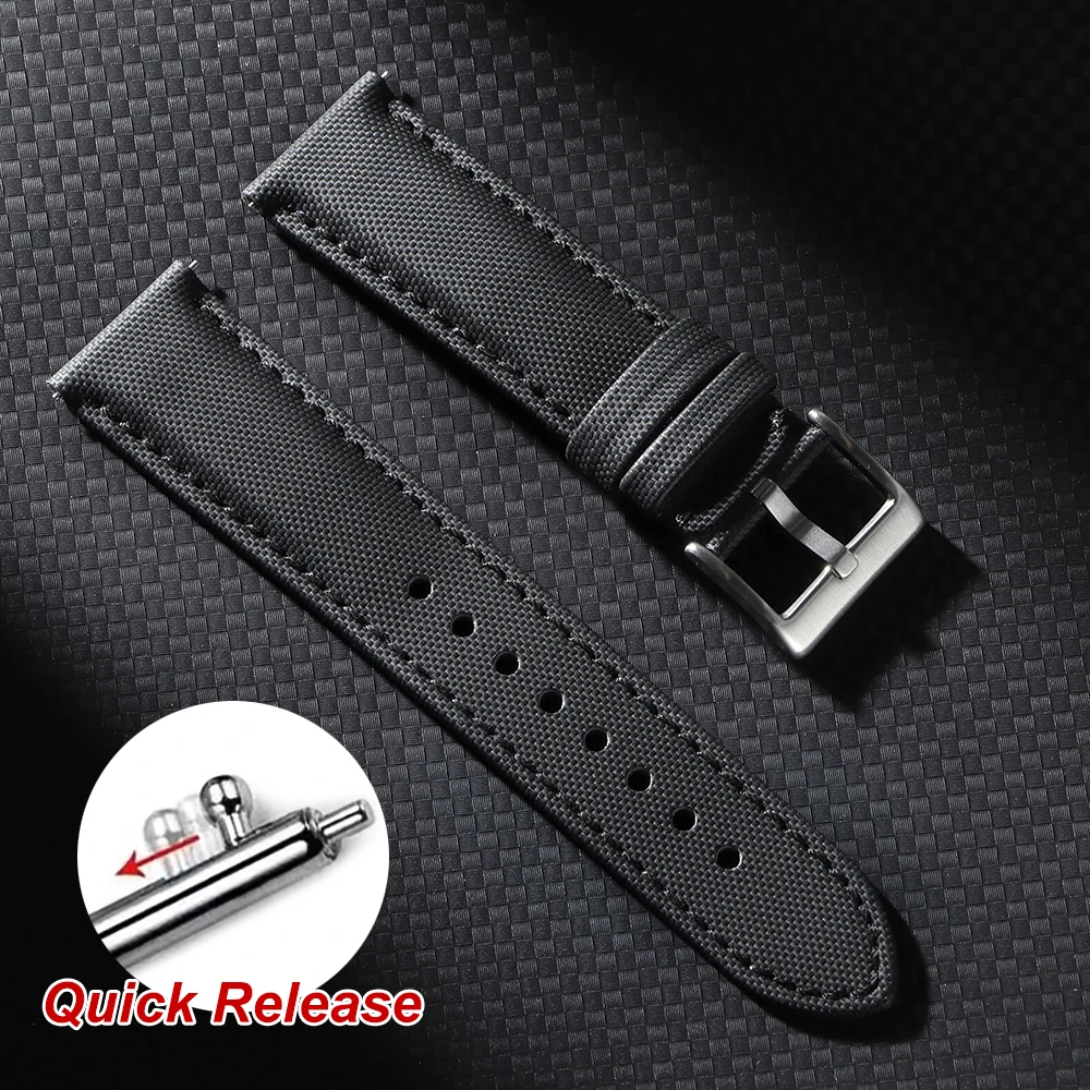 Sailcloth Nylon Quick Release Waterproof Watch Bands - Universal 18/20/22mm