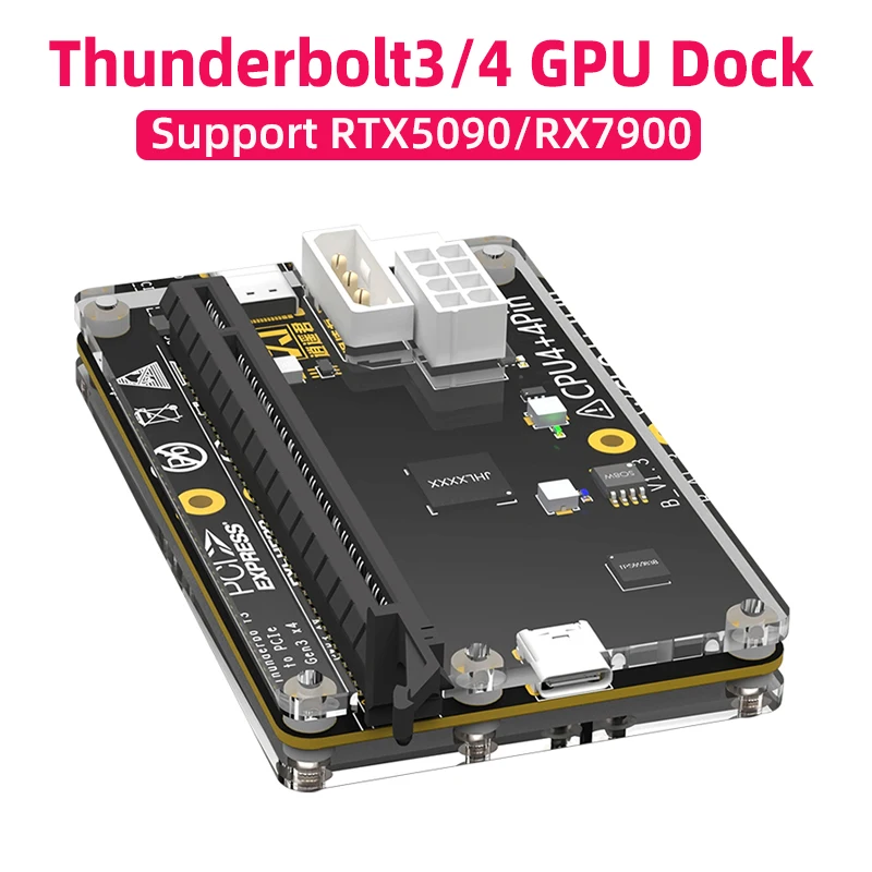 USB4 Thunderbolt3/4 GPUドック PCIe外付けグラフィックカード ノートパソコン対応 RTX 5090 RX 7900 ...