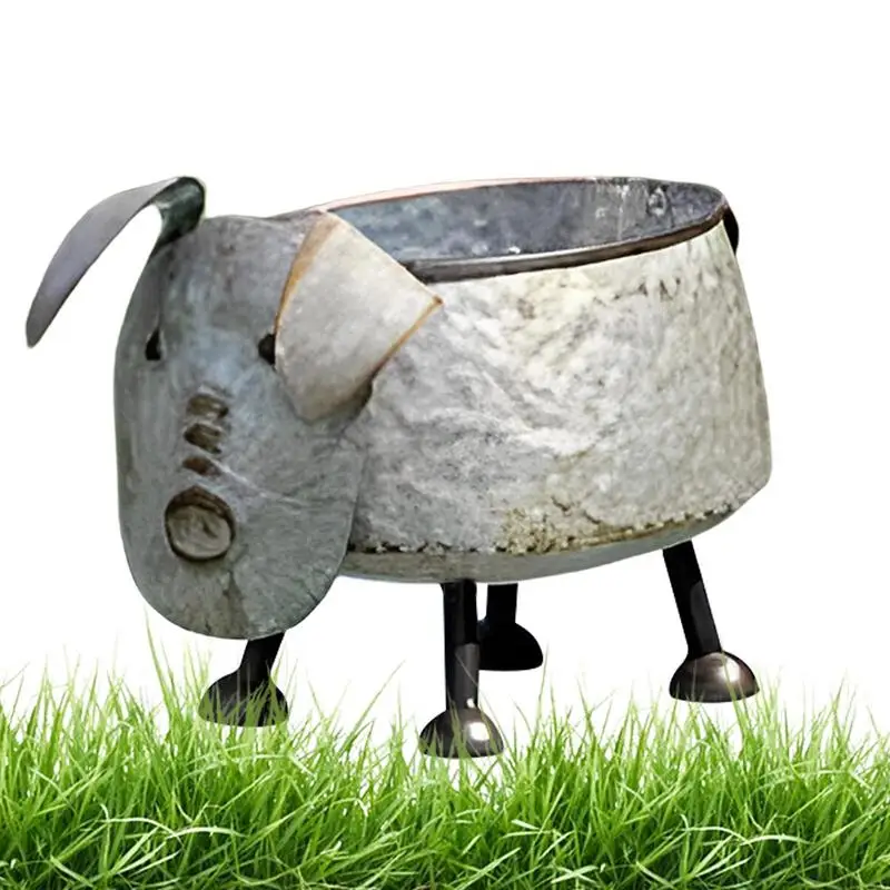 

Creative Animal Shaped Flower Planter Metal Pet Dog Potted Garden Yard Decor Plant Container Holder For Outdoor Indoor Plants