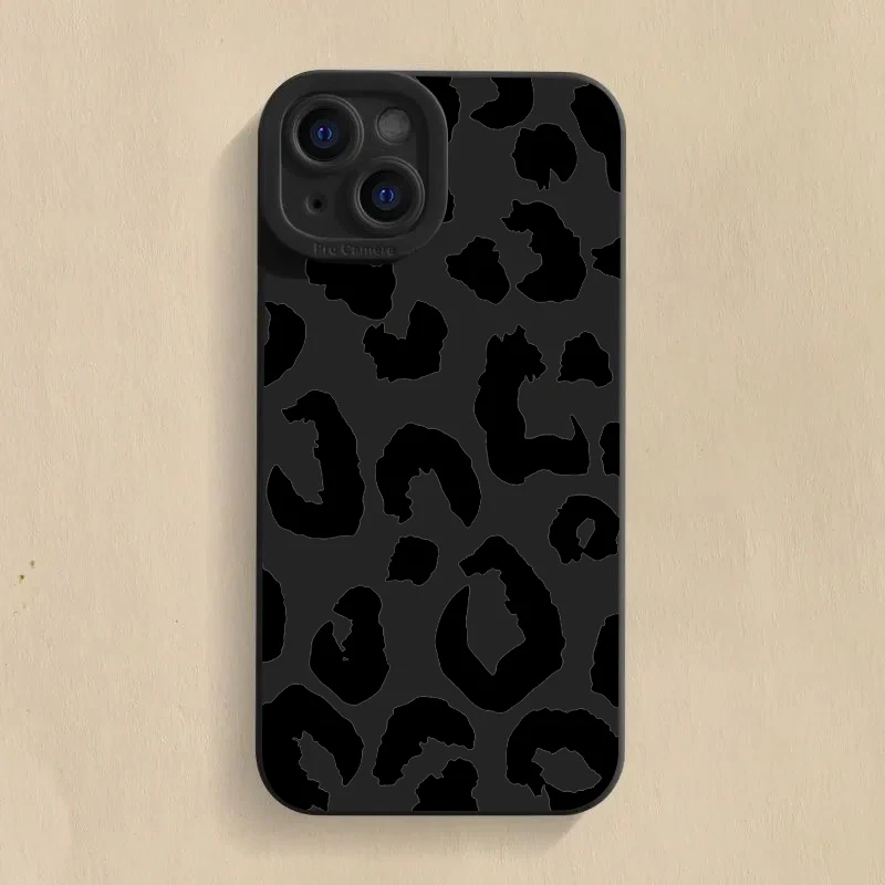 RUMDEY Confezione 2 Custodie Leopardate Per IPhone 16 Plus 6,7'' - Silicone TPU Morbido, Stampa Ghepardo, Nero E Rosa