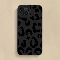 Chic Black Leopard Print Silicone Shockproof Phone Case - Soft Candy Cover for iPhone 13 (1)