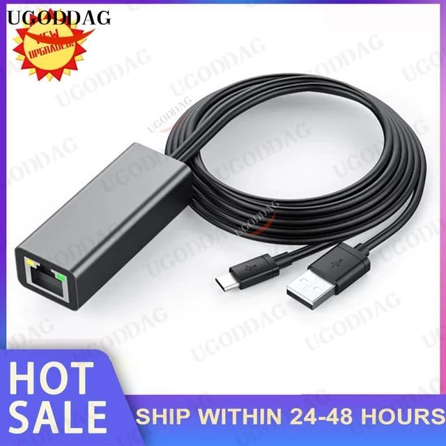 Ethernet Adapter for Fire TV Stick Google Home Mini Mirco USB A to RJ45  Ethernet Adapter with USB A Power Supply Cable 